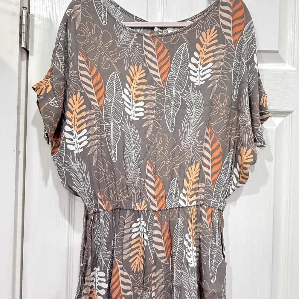 Fighting Eel Ava Sky painted palm romper sz M